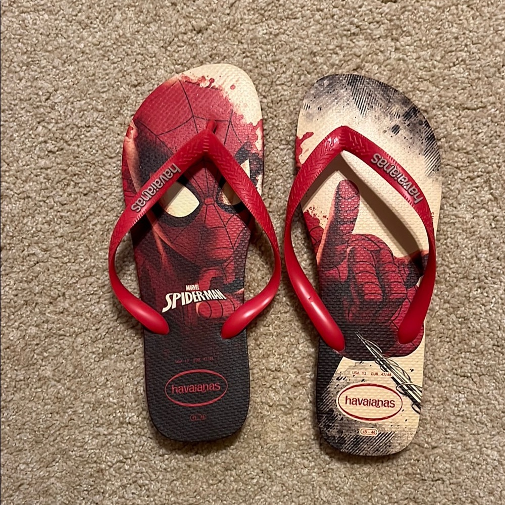 Havaianas Spider-Man Flip Flops Red and Black